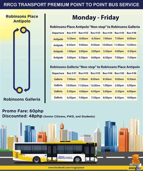 Schedule and fare matrix of P2P Buses .